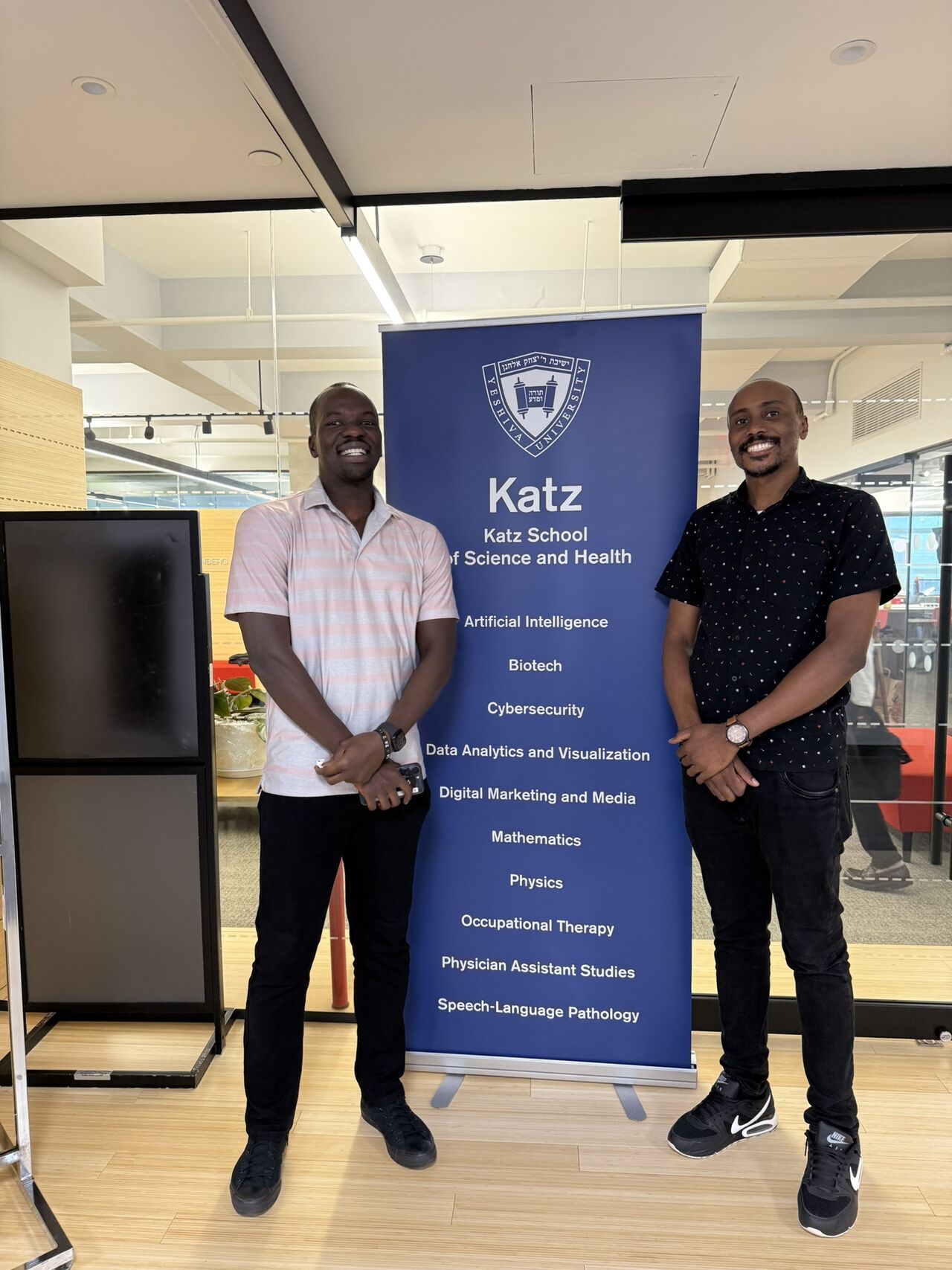 Emmanuel Kasigazi with co-founder Abraham Isyagi at Yeshiva University Katz School